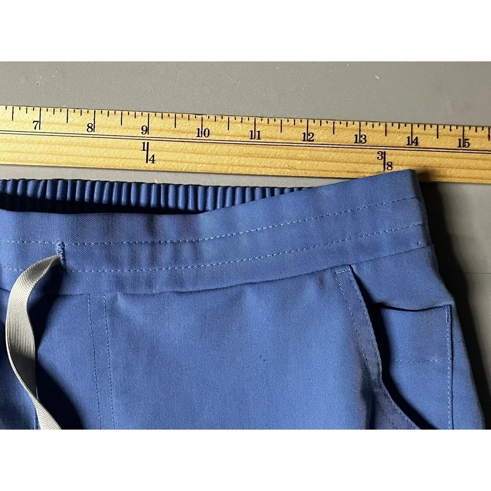 Figs Scrub Pants Womens XS Blue Technical Collection‎ Cargo Pockets Drawstring